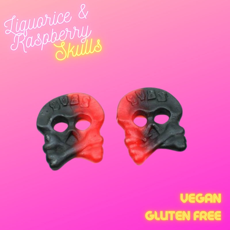 Liquorice & Raspberry Skulls (100g)