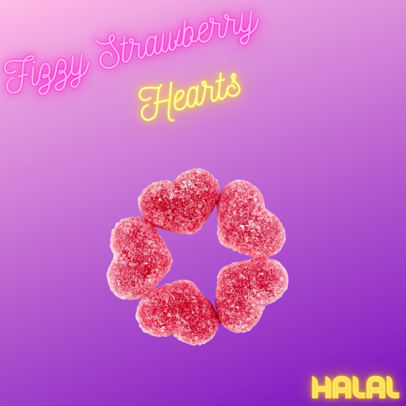 Fizzy Strawberry Hearts (100g)